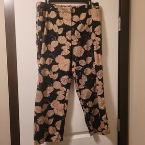 Apostrophe Stretch Floral Print Pants Women's Size 14